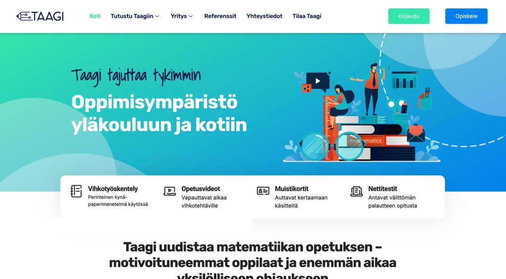 Taagi-verkko-oppimisympäristön nettisivut
